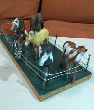 Lote animales y recinto con caballos