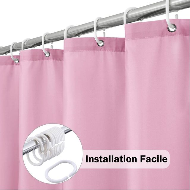 Cortina de ducha baño rosa impermeable 200x180 cm