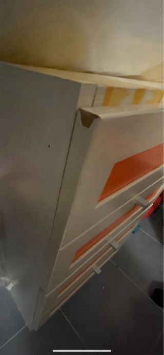 Mueble 4 cajones - beige/naranja