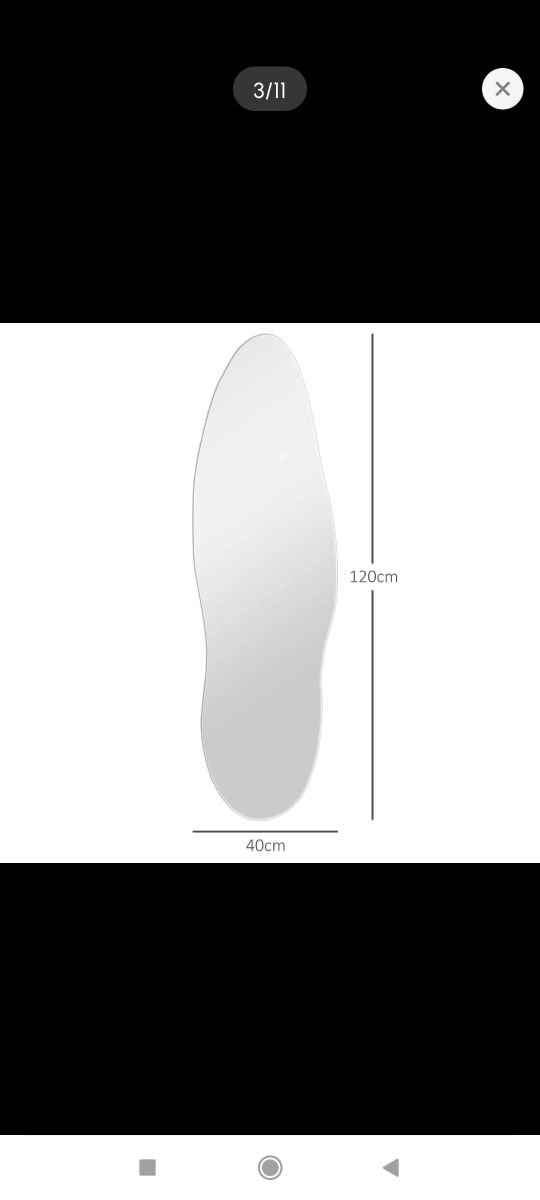 Espejo ovalado con luz LED