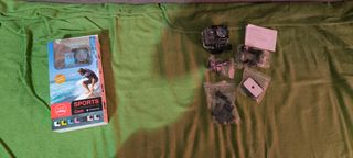 2 GoPro 1080p cámara deportiva azul y negra