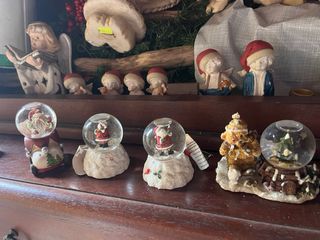 set 4 Sfere neve Natale Babbo Natale