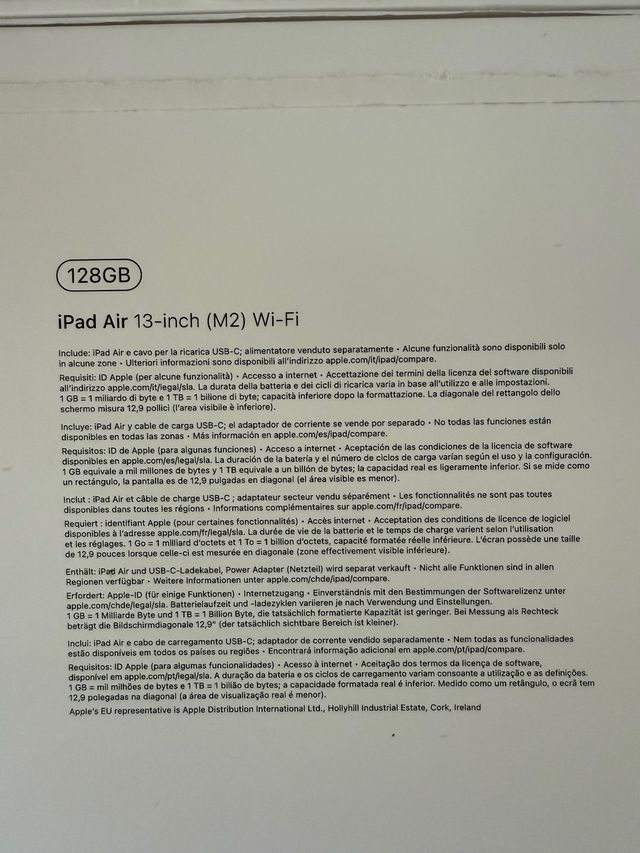 iPad Air 13" 2024 m2 - 128GB Wi-Fi factura 