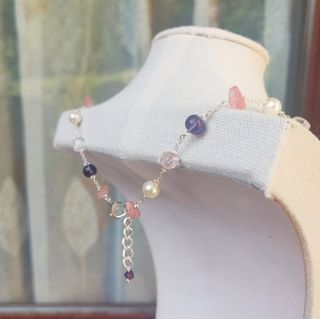 Collana perle rosa viola