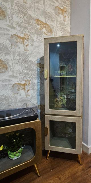 Vitrina vintage dorada - Mueble bar