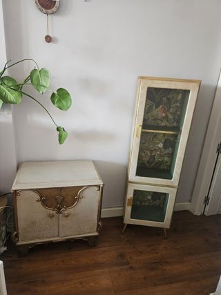 Vitrina vintage dorada - Mueble bar