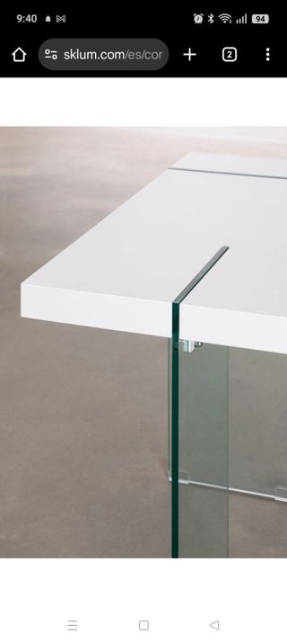 Mesa de comedor blanca - cristal