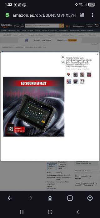 Radio Android Moto 5" Impermeable