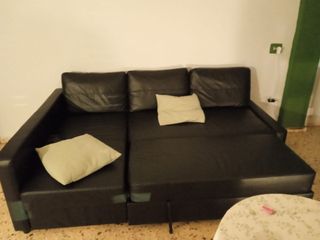 Sofá cama polipiel negro