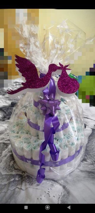 Tarta pañales bebé,para mascotas,para muñecos...