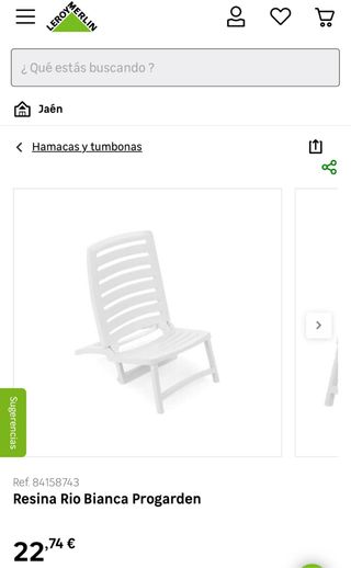 Silla Plegable Resina Blanca Progarden