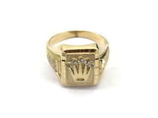 sello oro 18k con piedra