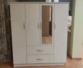 Armario 4 puertas blanco - Madera