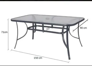 Conjunto jardín 6 sillas - Mesa cristal