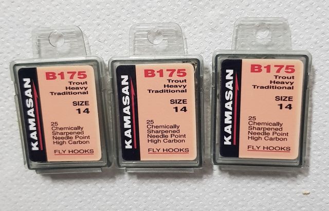 Tres cajas Anzuelos Kamasan B175 Pesca Mosca