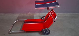 Silla playa plegable con sombrilla