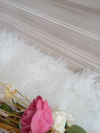 Gran perchero madera maciza beige/yute