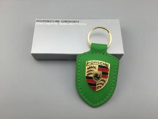 LLAVERO DE CUERO PORSCHE LOGO VERDE