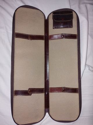 Estuche Piel Porta Corbatas Marrón para viajar