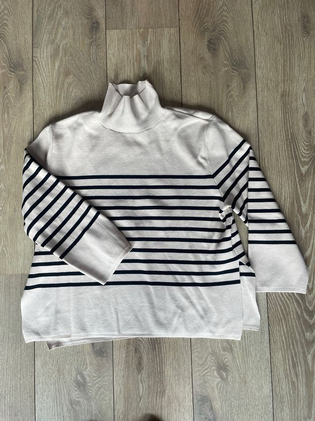 Suéter rayas azul marino-blanco