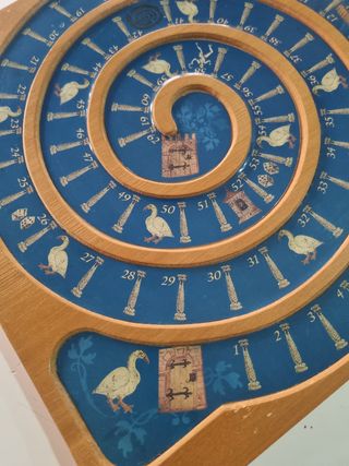 Juego de la oca antiguo de madera