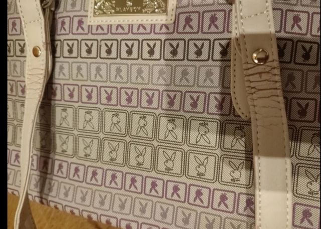Bolso Playboy beige y morado