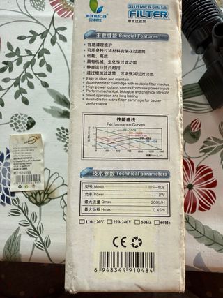 Filtro sumergible Jeneca IPF-408
