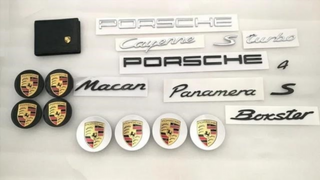 LLAVERO DE CUERO PORSCHE LOGO BLANCO