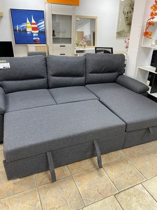 SOFA CAMA CHAISE LONGUE GRIS NUEVO 