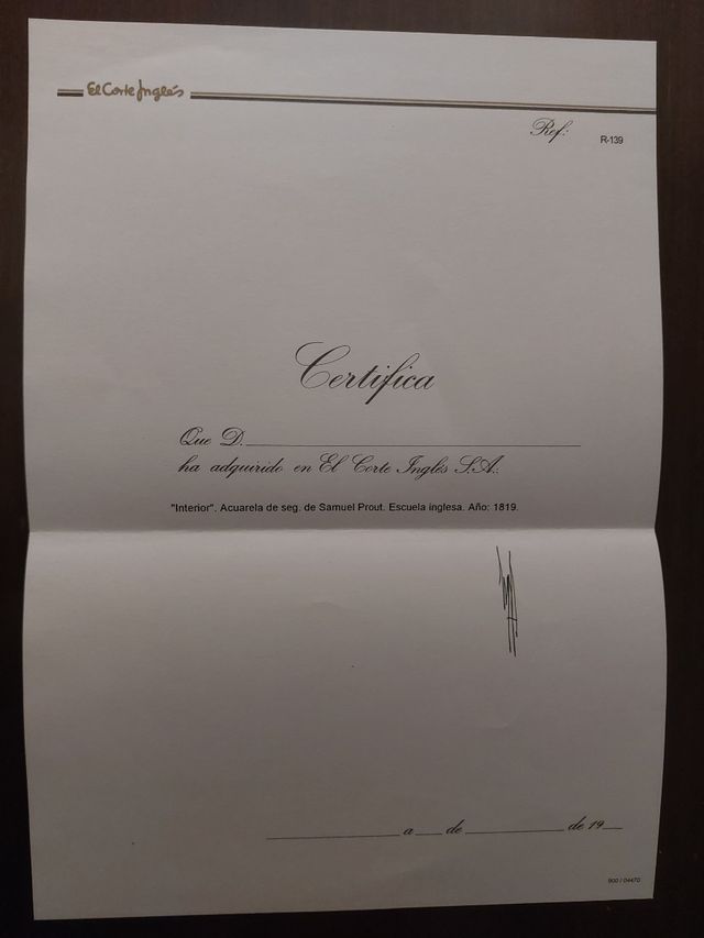 Acuarela Interior Samuel Prout