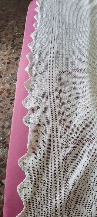 Colcha algodón blanco hecha a mano