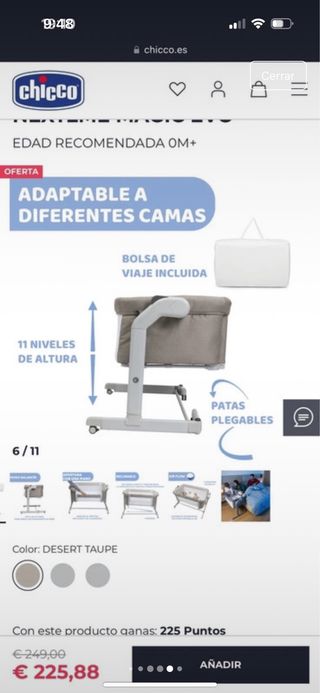 Cuna Chicco Next2Me Magic