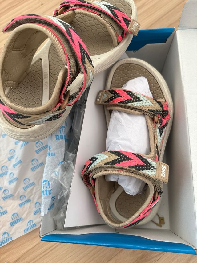 Sandalias Mustang 37 - Beige/Rosa