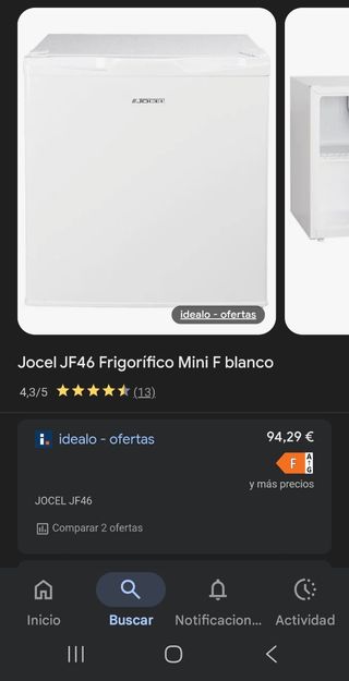 Frigorífico Jocel JF 50 con congelador 