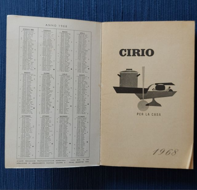 Libro Cirio vintage 1968 Agenda