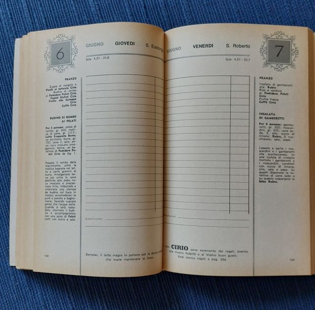 Libro Cirio vintage 1968 Agenda