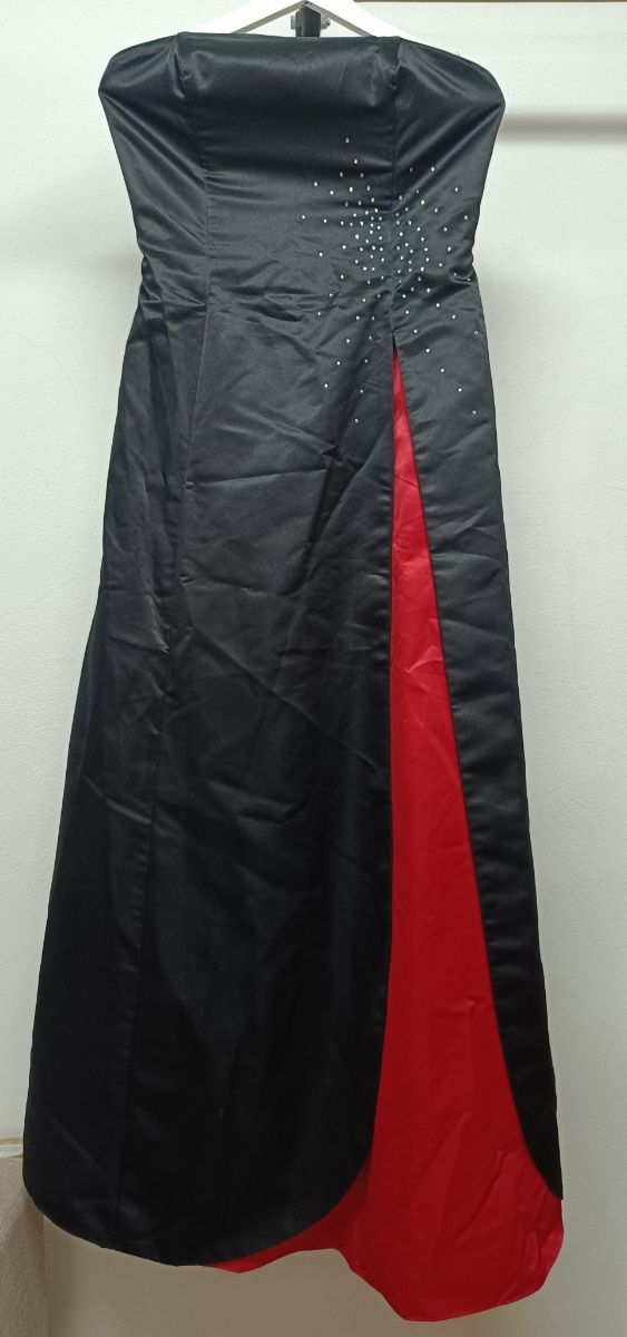 Vestido fiesta negro-rojo