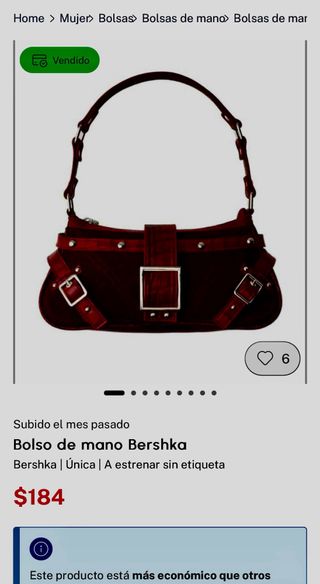Bolso Bershka marrón-rojo