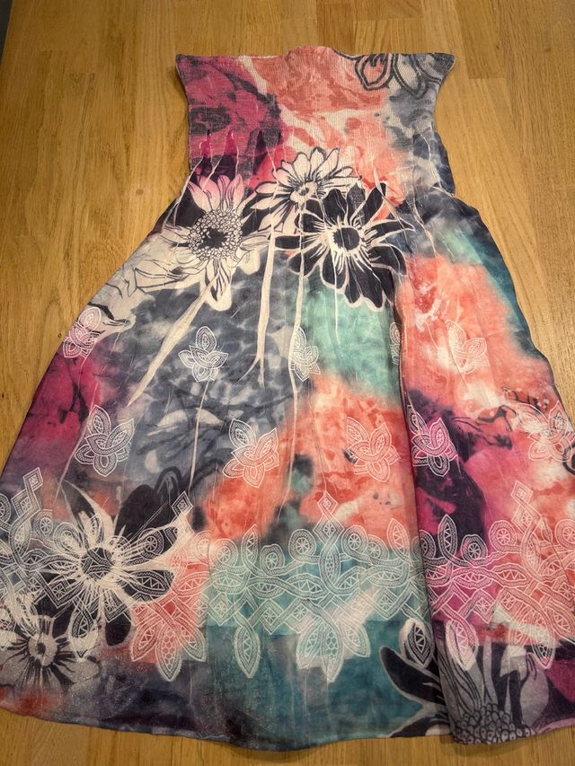 Falda Gasa Flores - Cintura elástica