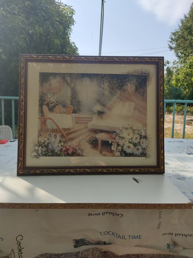 Quadro vintage con pianoforte