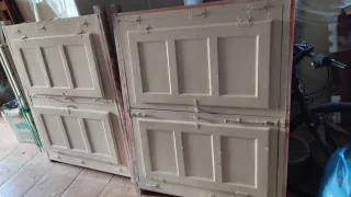 3 Ventanas de madera 2 hojas+postigos, sanas.