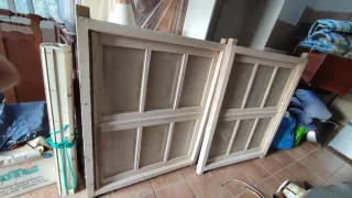 3 Ventanas de madera 2 hojas+postigos, sanas.