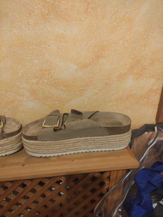 Sandalias plataforma color verde oliva