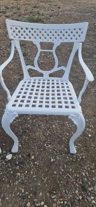 5 Sillas Jardín Hierro Blanco