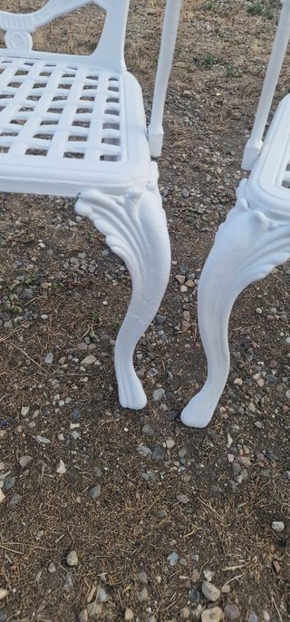 5 Sillas Jardín Hierro Blanco