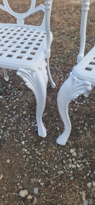 5 Sillas Jardín Hierro Blanco