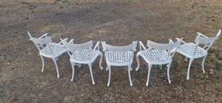 5 Sillas Jardín Hierro Blanco