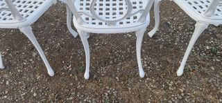 5 Sillas Jardín Hierro Blanco