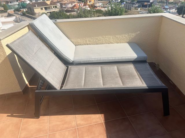 2 Tumbonas Aluminio Textileno Gris