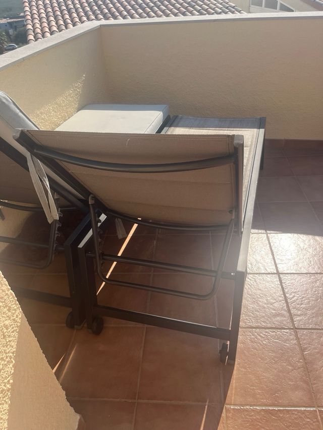 2 Tumbonas Aluminio Textileno Gris